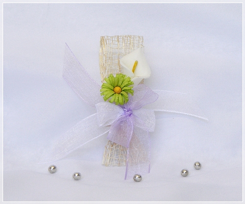 Boutonnière de mariage artisanale BM28