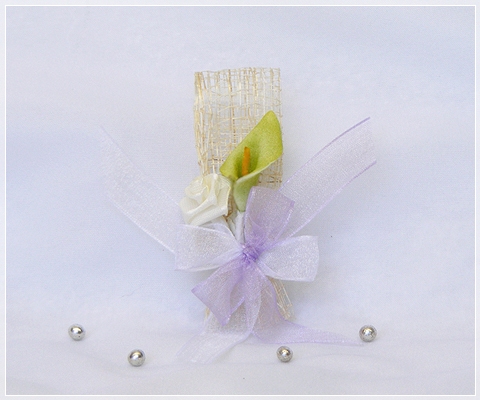 Boutonnière de mariage artisanale BM29