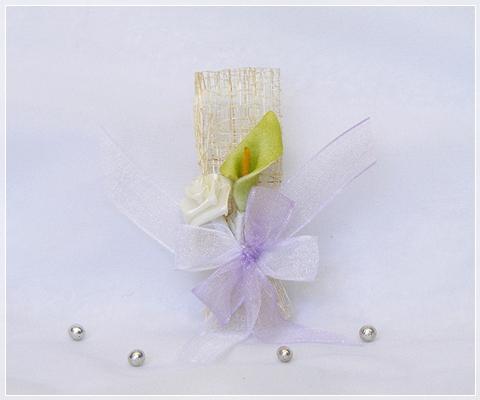 Boutonnière de mariage artisanale BM29