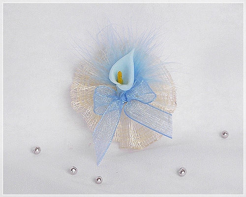 Boutonnière de mariage artisanale BM37