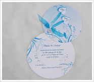 faire part rond FPM20A et son carton d'invitation assorti