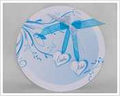 Faire part de mariage rond FPM20A bleu lagon