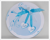 Faire part de mariage rond FPM21A bleu lagon